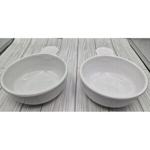 Set of 2 CorningWare Grab-It Bowls 15oz White P-150-B Handles No Lids Vintage